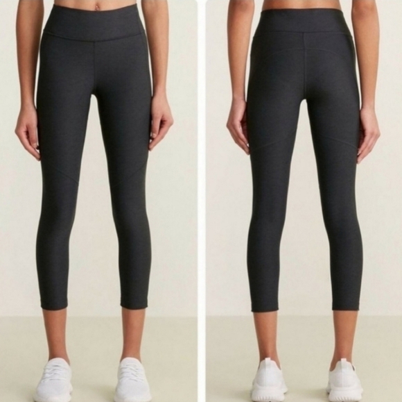 Outdoor‎ Voices Black Grey Spacedyed 3/4 Cropped Warmup Legging Pants Small